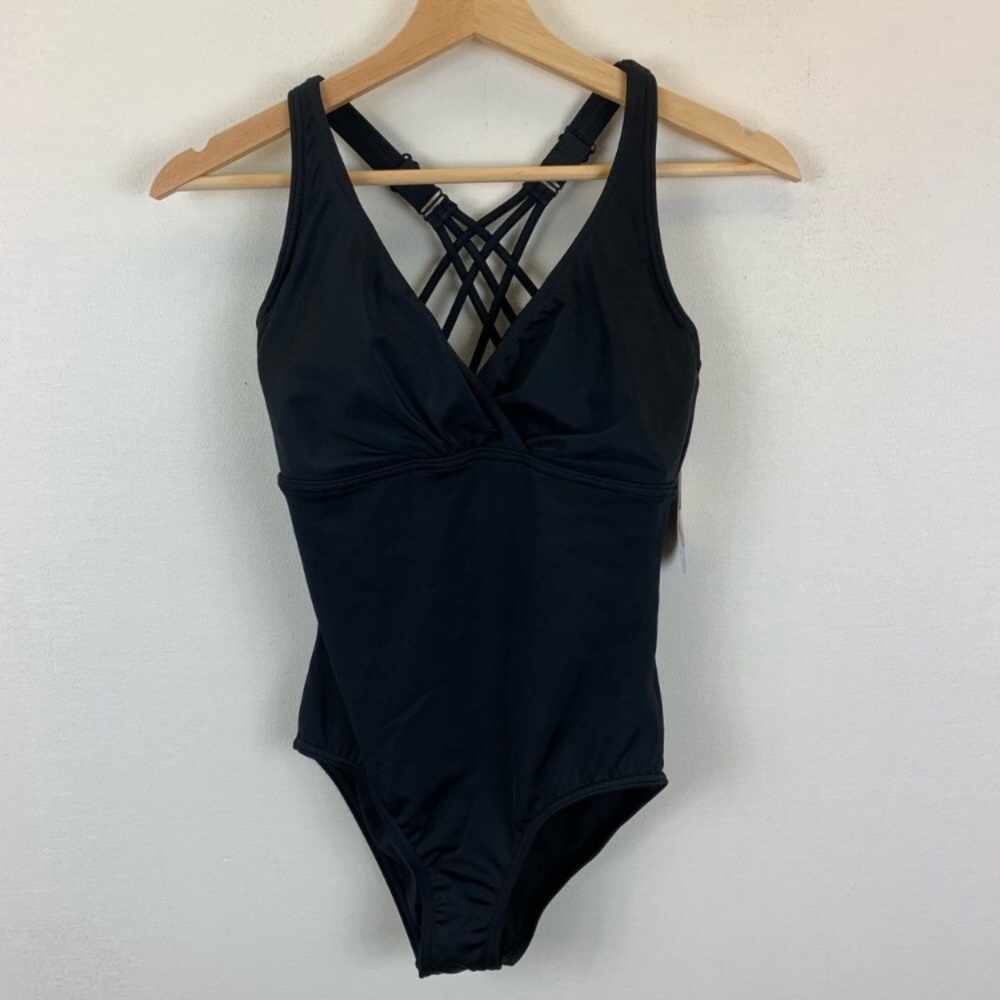 prAna Kayana D-Cup Swim One Piece, Black, 34D smal